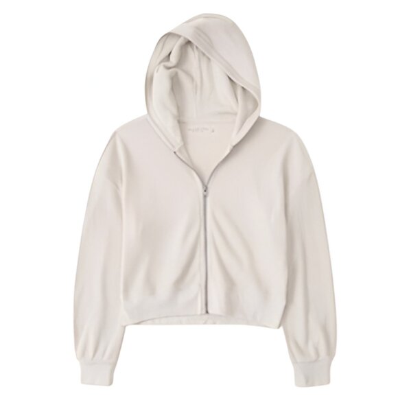 Abercrombie & Fitch Soft ASF Cropped Waffle Zip Sweater - Picture 1 of 3